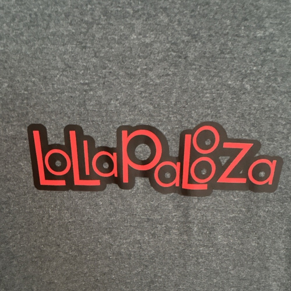 Lollapalooza Gray Graphic Logo Cotton Blend unisex Short Sleeve T-Shirt - Picture 2 of 4
